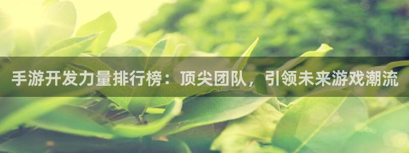 V8娱乐登录：手游开发力量排行榜：顶尖团队，引领未来游戏潮流
